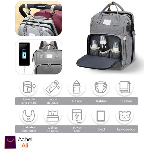 Baby Bag - Mochila Multifuncional com Berço