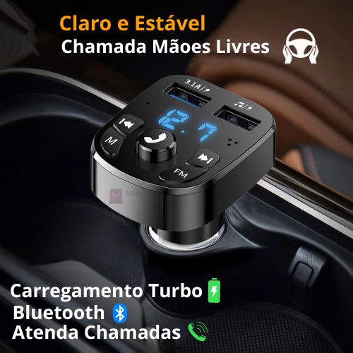 Turbo Charge BT - Carregador Turbo com MP3 - Bluetooth